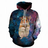 E-BAIHUI Space Galaxy 3d Sweatshirts Men/Women Hoodies With Hat Print Stars Nebula Autumn Winter Loose Thin Hooded Hoody Tops W1