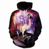 E-BAIHUI Space Galaxy 3d Sweatshirts Men/Women Hoodies With Hat Print Stars Nebula Autumn Winter Loose Thin Hooded Hoody Tops W1
