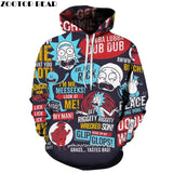 3D Rick And Morty zipHoodies Sweatshirt
