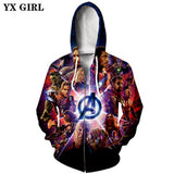 3D Avengers zipHoodies Sweatshirt